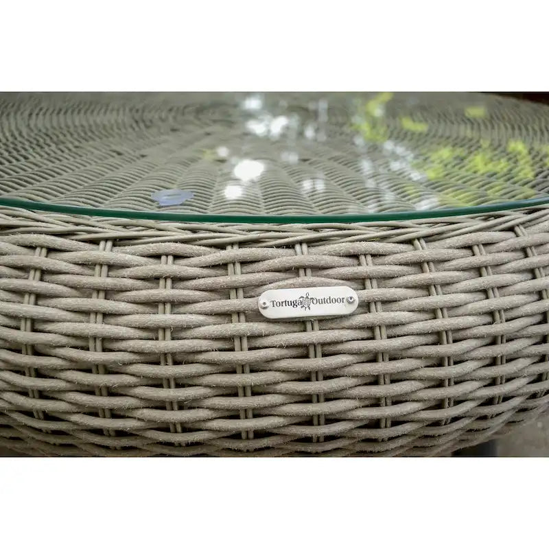Table basse ronde en osier d'extérieur Tortuga
