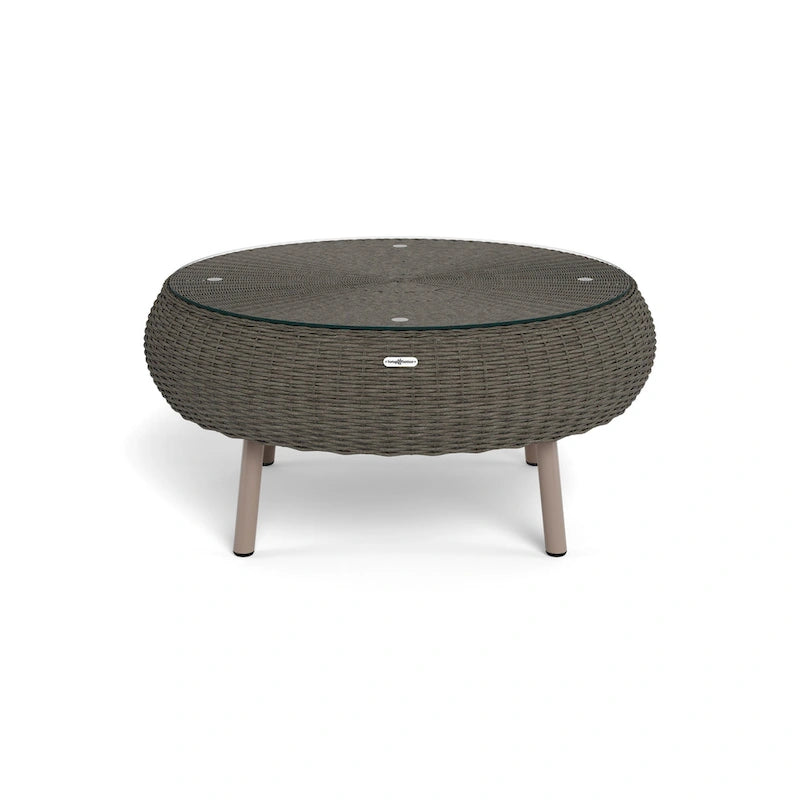 Table basse ronde en osier d'extérieur Tortuga