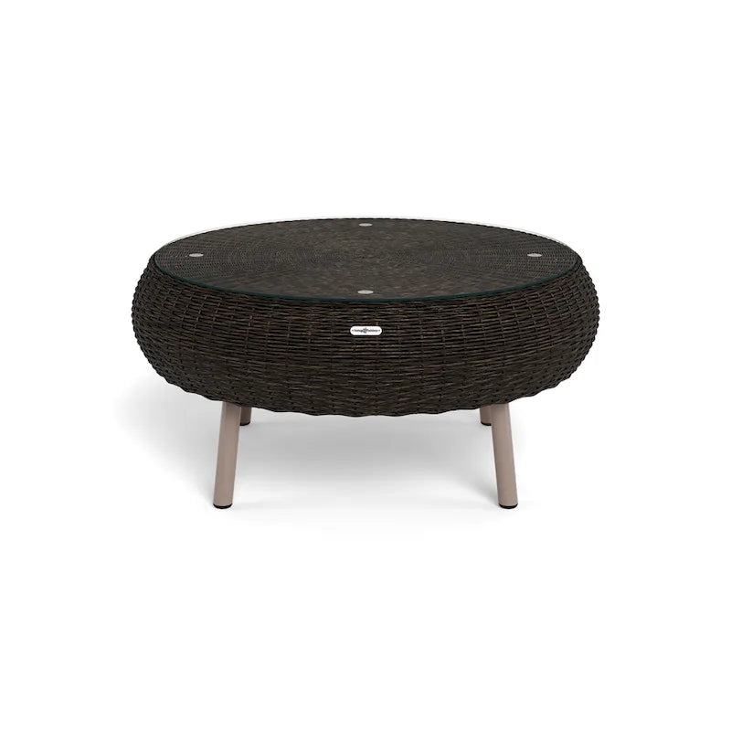 Table basse ronde en osier d'extérieur Tortuga