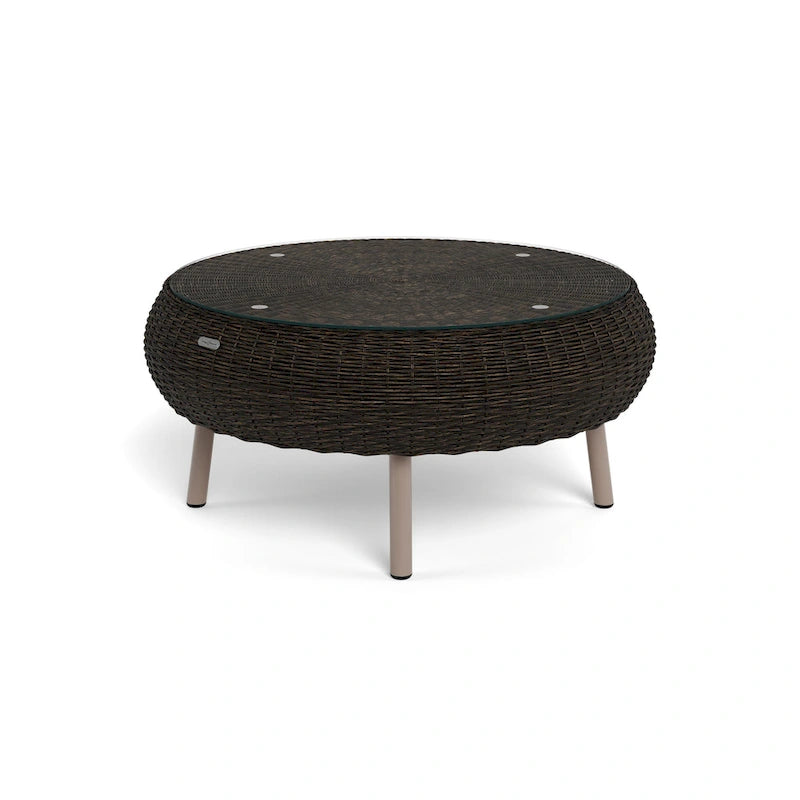 Table basse ronde en osier d'extérieur Tortuga