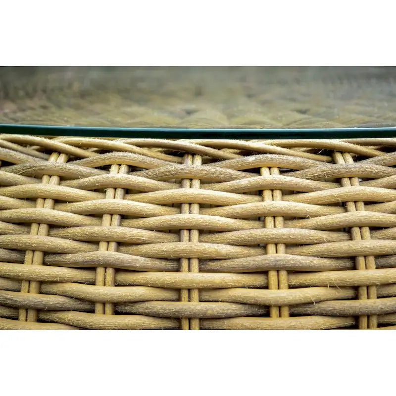 Table basse ronde en osier d'extérieur Tortuga
