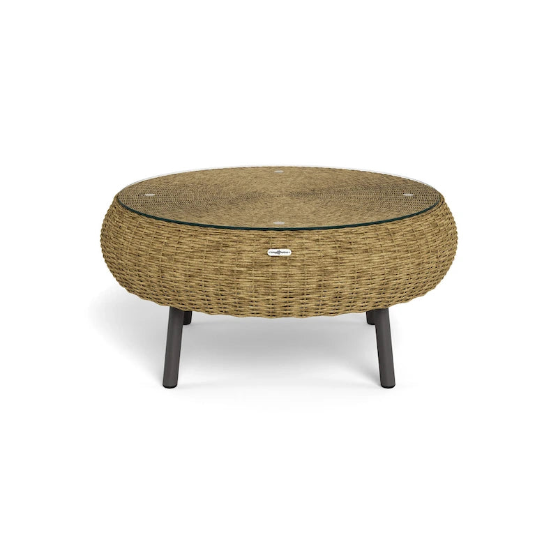 Table basse ronde en osier d'extérieur Tortuga