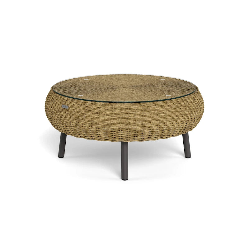 Table basse ronde en osier d'extérieur Tortuga