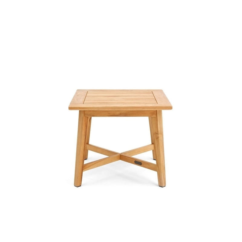 Table d'appoint carrée d'extérieur en teck naturel Winston 24