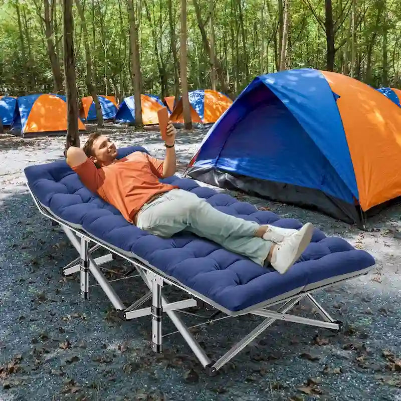 Lit pliant DoCred, lit de camp d'extérieur robuste avec sac de transport