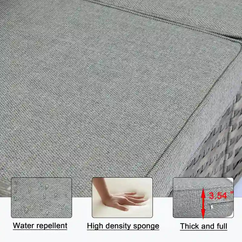 HOOOWOOO Ensemble de patio modulaire 12 pièces en rotin pour l'extérieur avec accoudoirs larges