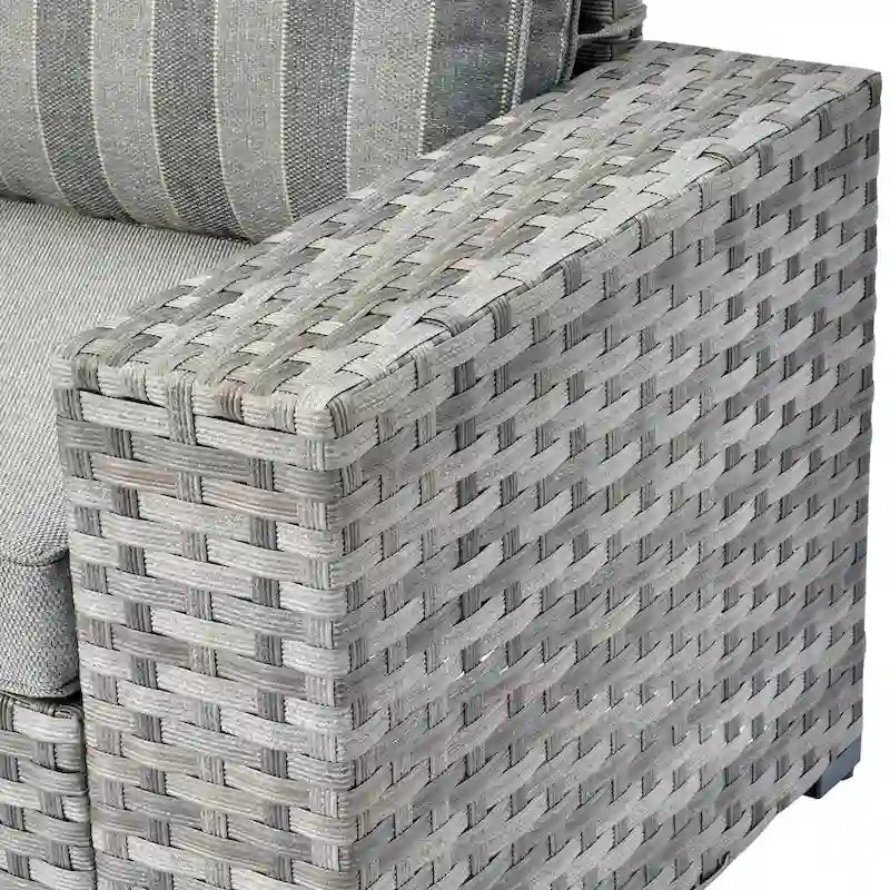 HOOOWOOO Ensemble de patio modulaire 12 pièces en rotin pour l'extérieur avec accoudoirs larges