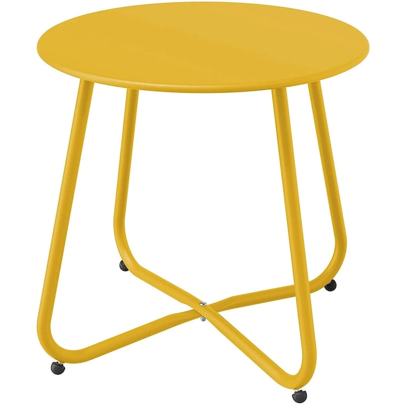 Table d'appoint en acier traité par électrodéposition, table d'appoint ronde de 45 cm résistante aux intempéries pour balcon de bistro ou appartement