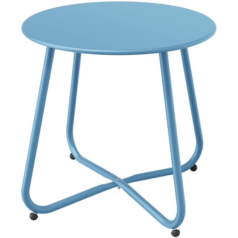 Table d'appoint en acier traité par électrodéposition, table d'appoint ronde de 45 cm résistante aux intempéries pour balcon de bistro ou appartement