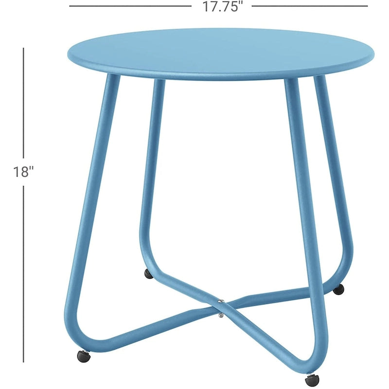 Table d'appoint en acier traité par électrodéposition, table d'appoint ronde de 45 cm résistante aux intempéries pour balcon de bistro ou appartement