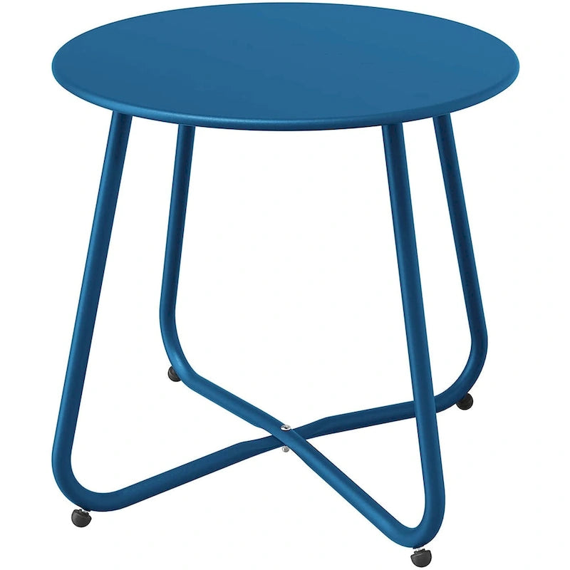 Table d'appoint en acier traité par électrodéposition, table d'appoint ronde de 45 cm résistante aux intempéries pour balcon de bistro ou appartement