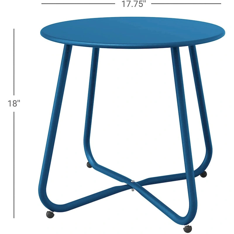 Table d'appoint en acier traité par électrodéposition, table d'appoint ronde de 45 cm résistante aux intempéries pour balcon de bistro ou appartement