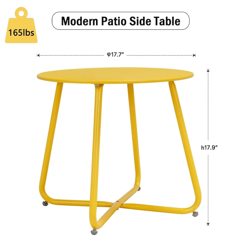 Table d'appoint en acier traité par électrodéposition, table d'appoint ronde de 45 cm résistante aux intempéries pour balcon de bistro ou appartement