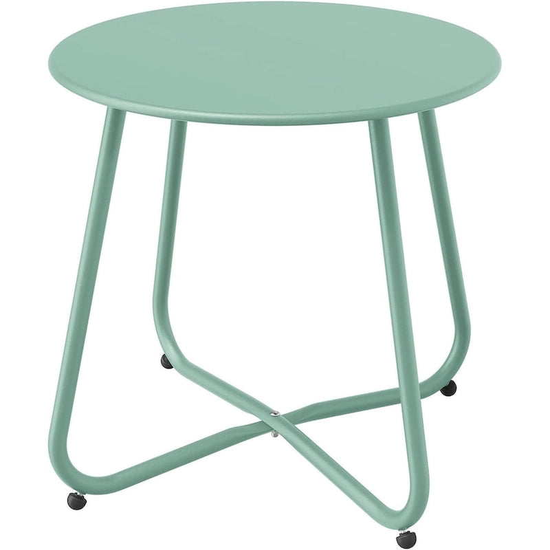 Table d'appoint en acier traité par électrodéposition, table d'appoint ronde de 45 cm résistante aux intempéries pour balcon de bistro ou appartement