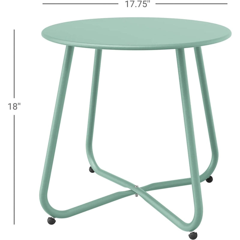 Table d'appoint en acier traité par électrodéposition, table d'appoint ronde de 45 cm résistante aux intempéries pour balcon de bistro ou appartement
