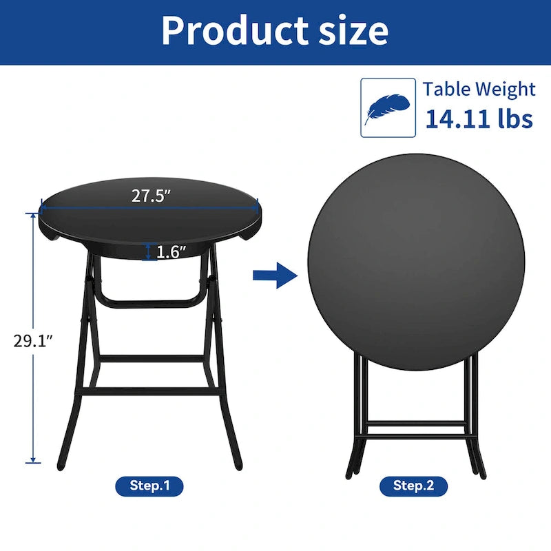 Table d'appoint de patio pliable en PEHD Moasis