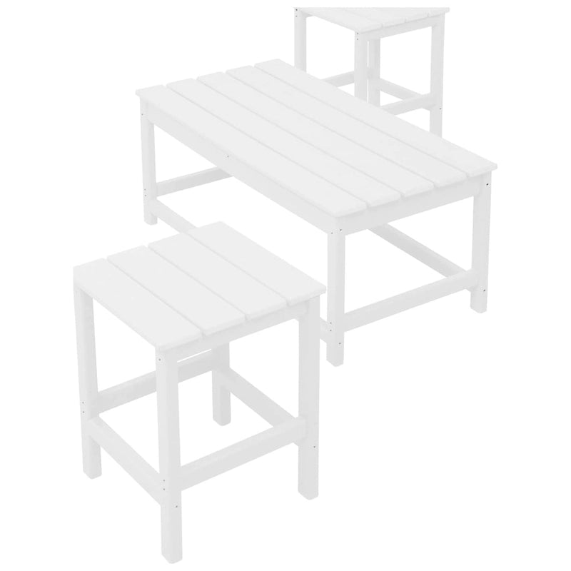 Polytrends Laguna Tables d'extérieur en HDPE toutes saisons pour terrasse, tables basses et tables d'appoint (lot de 3)