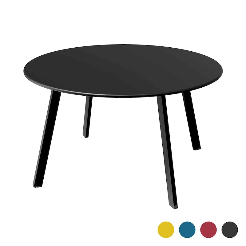 Table basse de jardin ronde en acier résistant aux intempéries Clihome