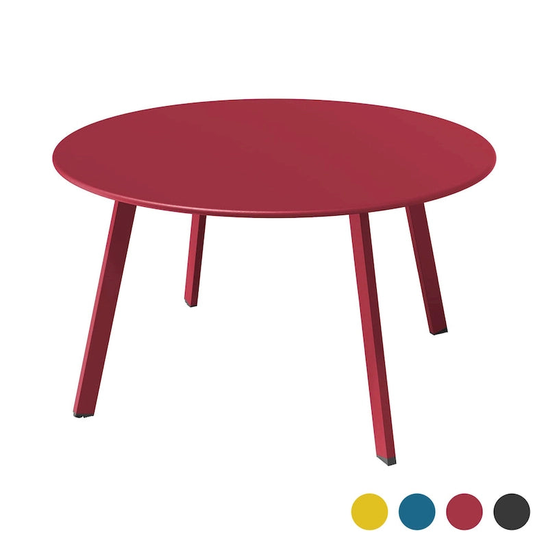 Table basse de jardin ronde en acier résistant aux intempéries Clihome