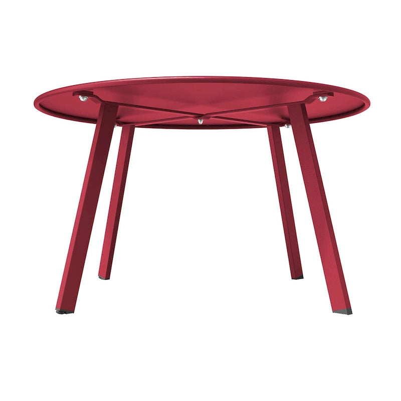 Table basse de jardin ronde en acier résistant aux intempéries Clihome