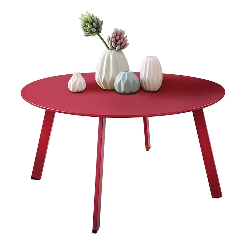 Table basse de jardin ronde en acier résistant aux intempéries Clihome