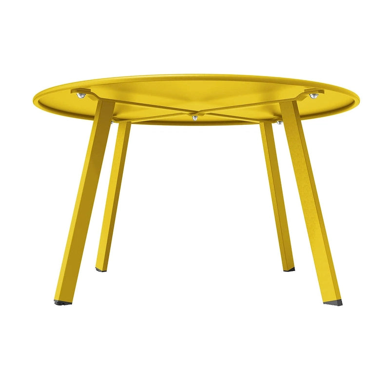 Table basse de jardin ronde en acier résistant aux intempéries Clihome