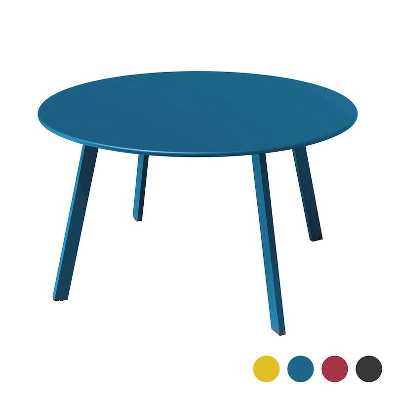 Table basse de jardin ronde en acier résistant aux intempéries Clihome