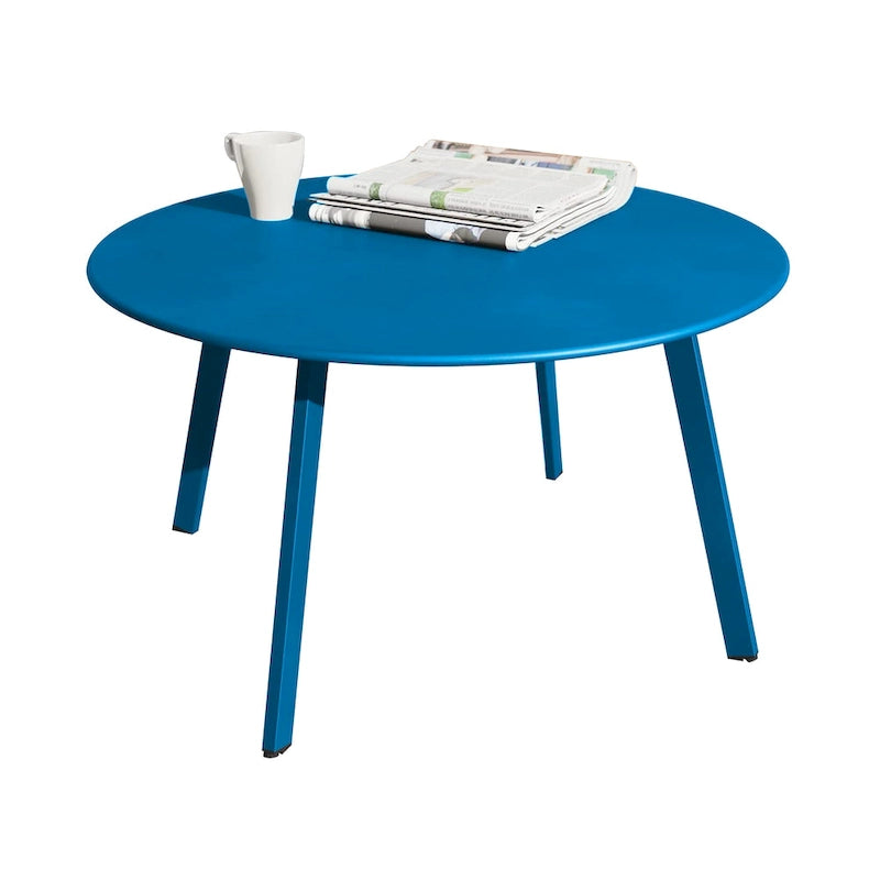 Table basse de jardin ronde en acier résistant aux intempéries Clihome