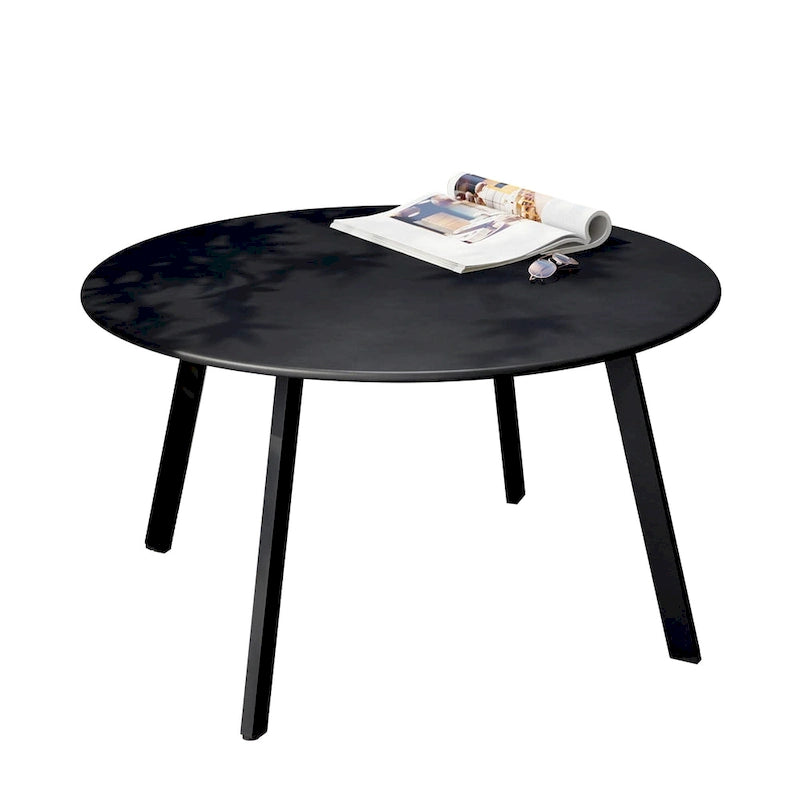 Table basse de jardin ronde en acier résistant aux intempéries Clihome