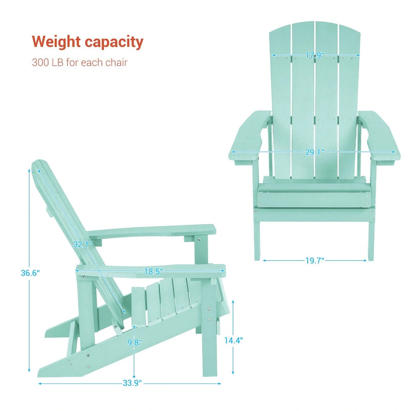 BONOSUKI Chaise Adirondack de patio avec porte-gobelet, résistante aux intempéries - Lot de 4