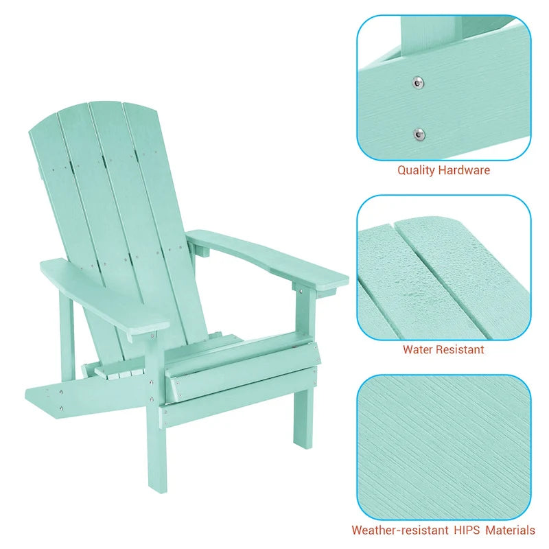 BONOSUKI Chaise Adirondack de patio avec porte-gobelet, résistante aux intempéries - Lot de 4
