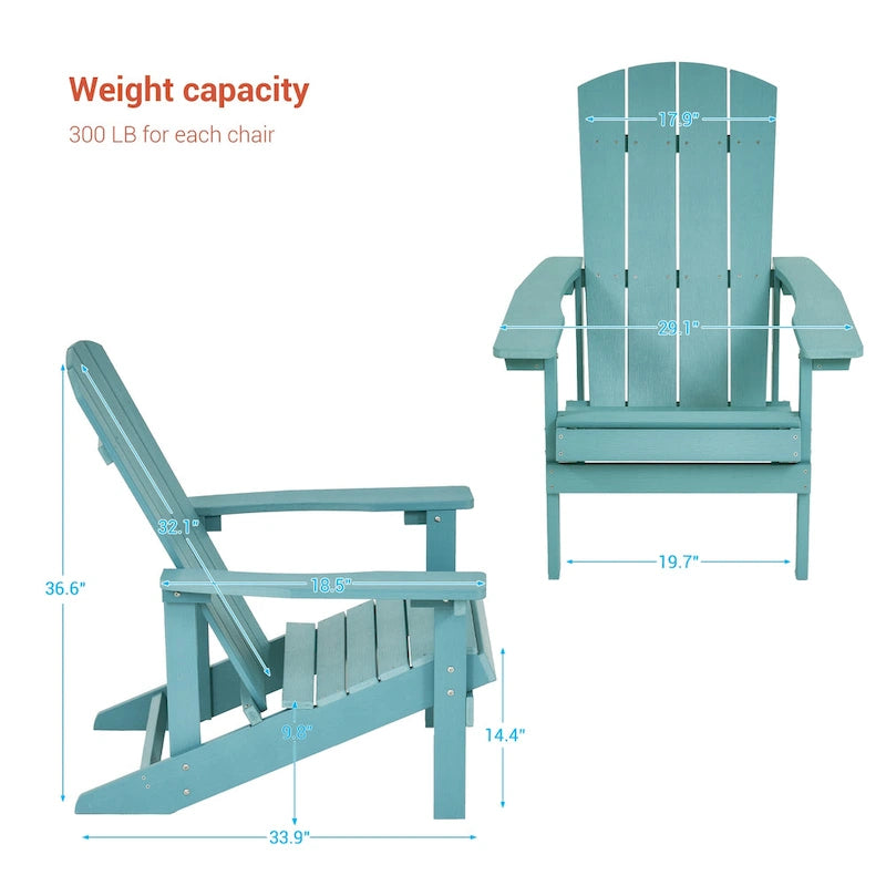 BONOSUKI Chaise Adirondack de patio avec porte-gobelet, résistante aux intempéries - Lot de 4