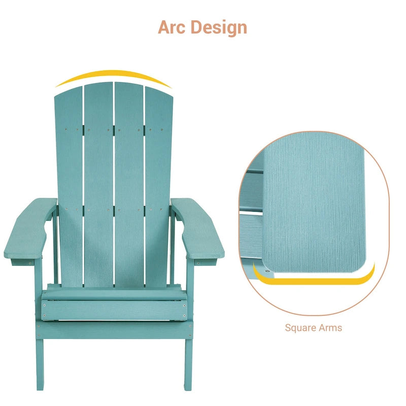 BONOSUKI Chaise Adirondack de patio avec porte-gobelet, résistante aux intempéries - Lot de 4