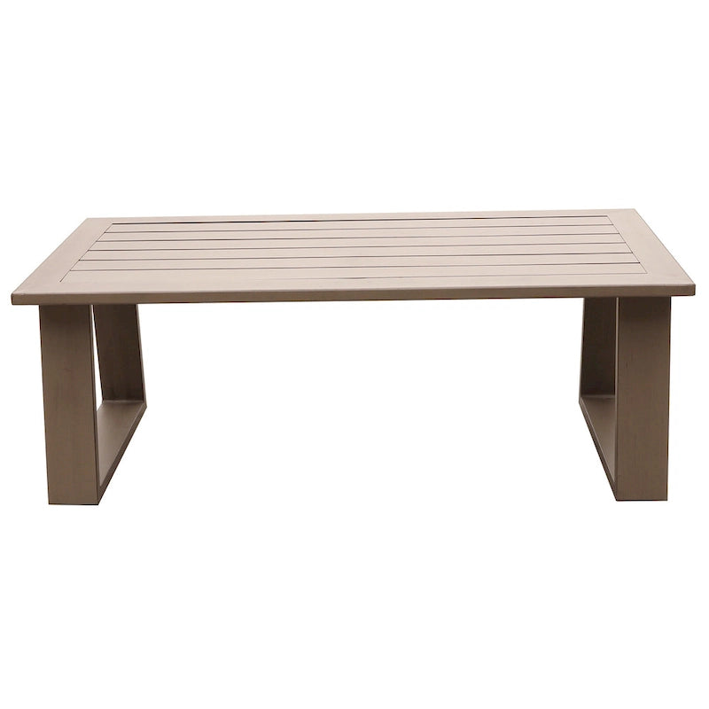 Table basse en aluminium Marina 28x50 pouces - Meilleur mobilier de patio extérieur - (L) 126,5 cm x (H) 45,5 cm x (P) 67 cm