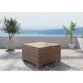 Winston Nico Antique Chestnut with Natural Teak Wood Chat Table