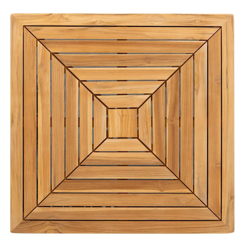 Table basse Winston Nico Châtaigne antique avec plateau en teck naturel