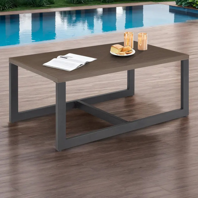Patio Coffee Table Outdoor Metal Steel Table