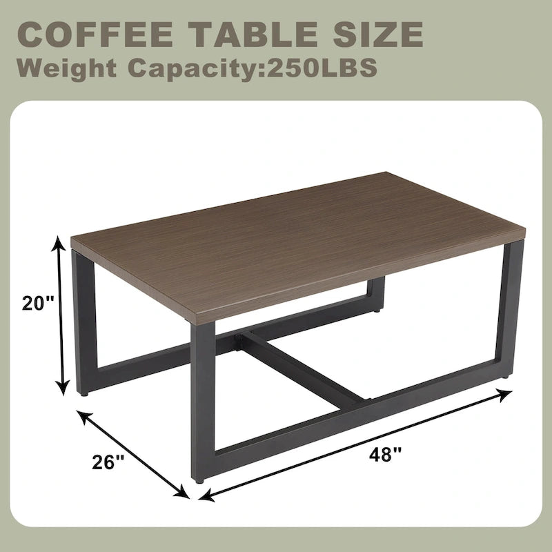 Table Basse d'Extérieur en Métal et Acier pour Patio