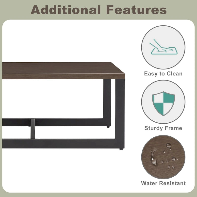 Table Basse d'Extérieur en Métal et Acier pour Patio
