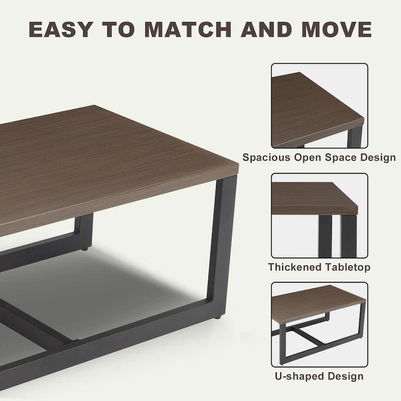 Table Basse d'Extérieur en Métal et Acier pour Patio
