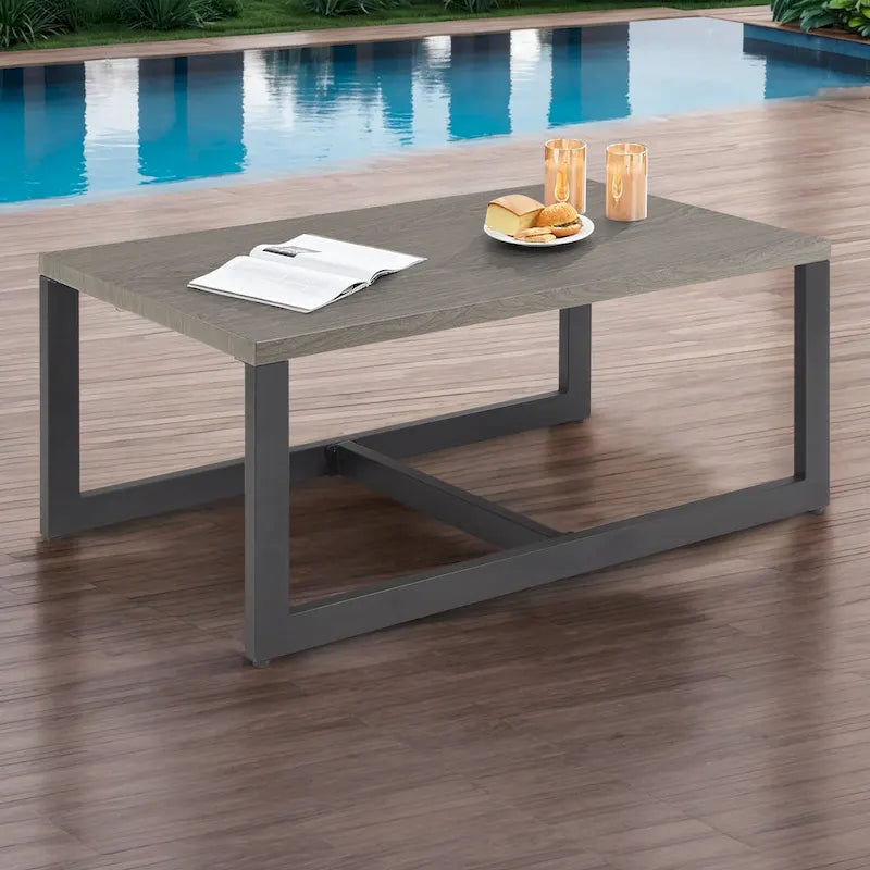 Table Basse d'Extérieur en Métal et Acier pour Patio