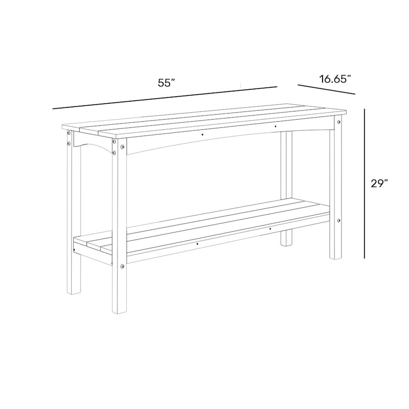 Polytrends Laguna HDPE Table d'extérieur toutes saisons à deux étagères pour terrasse