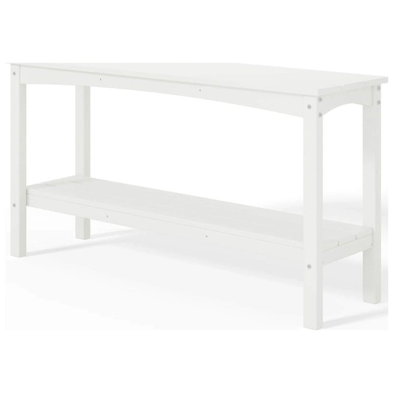 Polytrends Laguna HDPE Table d'extérieur toutes saisons à deux étagères pour terrasse