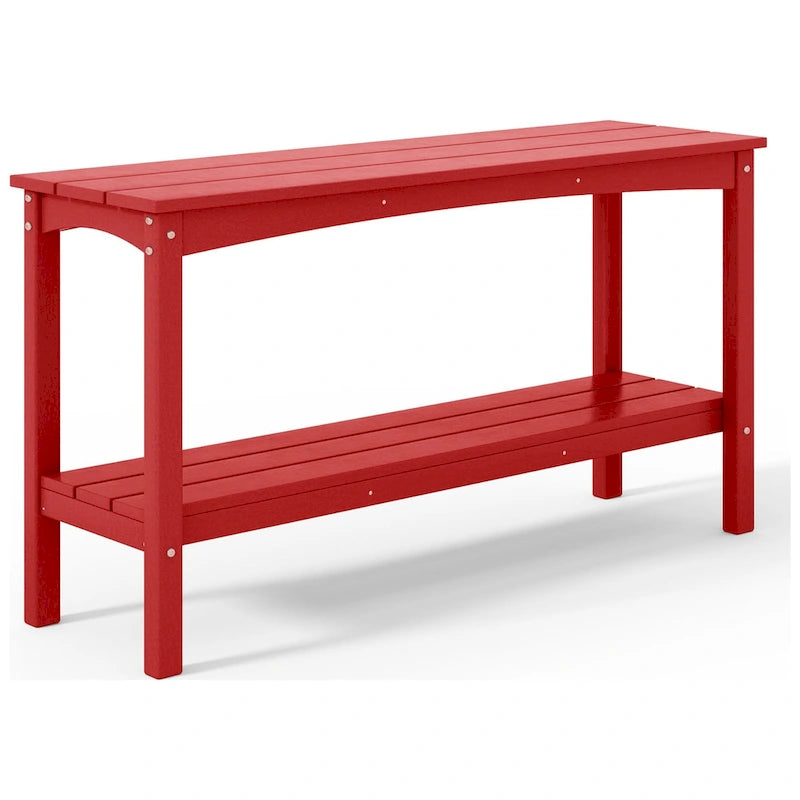 Polytrends Laguna HDPE Table d'extérieur toutes saisons à deux étagères pour terrasse