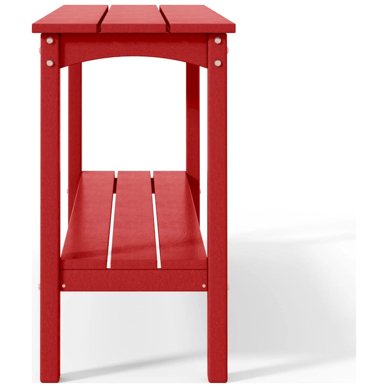Polytrends Laguna HDPE Table d'extérieur toutes saisons à deux étagères pour terrasse