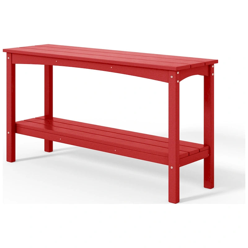 Polytrends Laguna HDPE Table d'extérieur toutes saisons à deux étagères pour terrasse