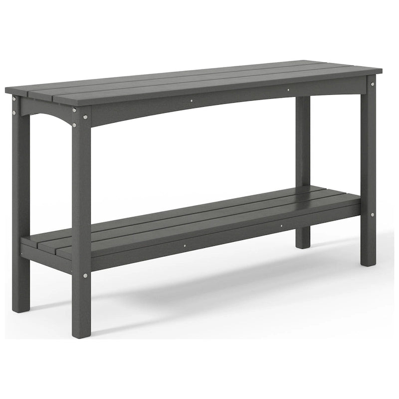 Polytrends Laguna HDPE Table d'extérieur toutes saisons à deux étagères pour terrasse