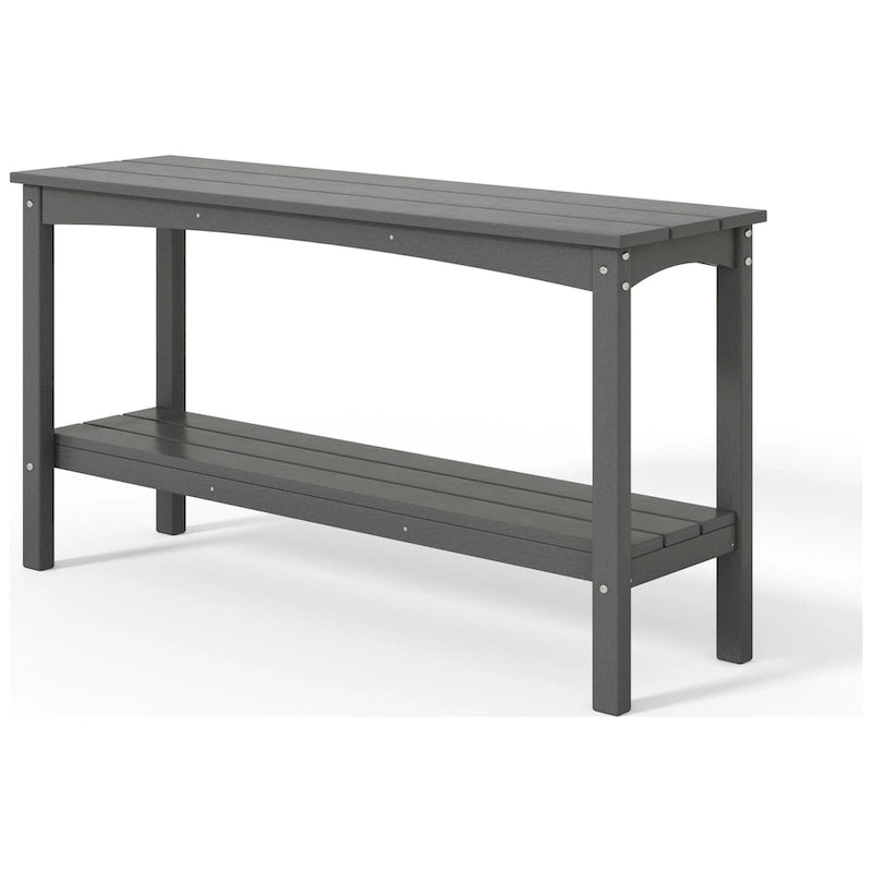 Polytrends Laguna HDPE Table d'extérieur toutes saisons à deux étagères pour terrasse
