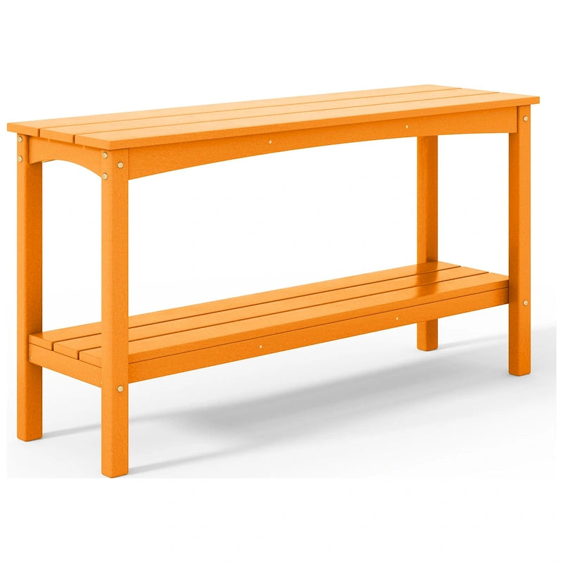 Polytrends Laguna HDPE Table d'extérieur toutes saisons à deux étagères pour terrasse