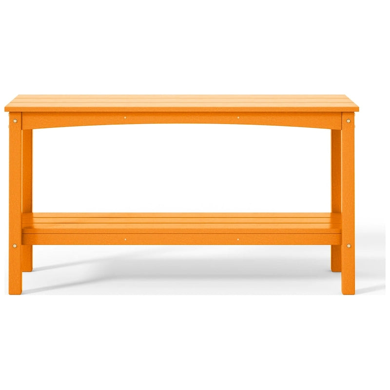 Polytrends Laguna HDPE Table d'extérieur toutes saisons à deux étagères pour terrasse